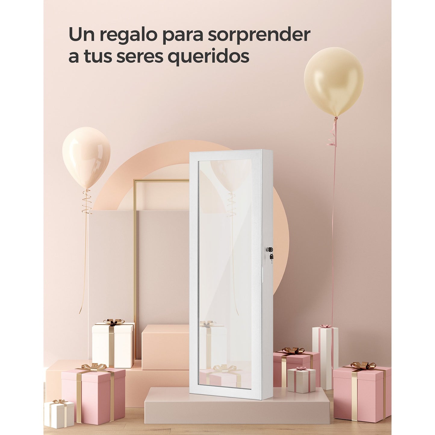 Espejo Joyero de Pared con Luces LED